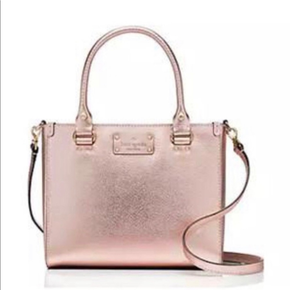 Kate Spade Rose Gold Metallic Leather Satchel